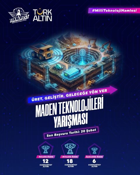 Teknofest Maden Teknolojileri Yarışması afişi